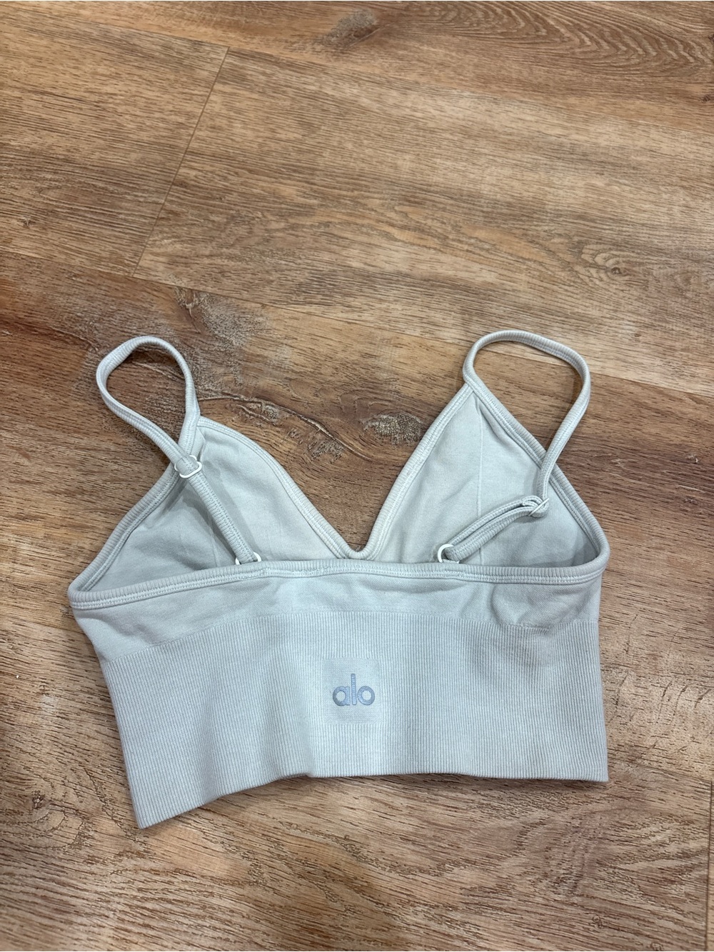 ALO Yoga Light Gray Seamless Bralette with Thin Straps